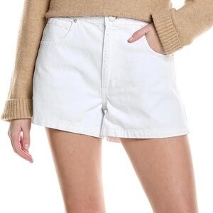 FRAME Braided Waist Denim Shorts Size 31 White High Rise